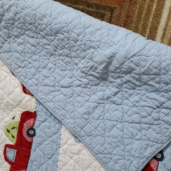 Quilted truck baby blanket - Picture 4 of 6